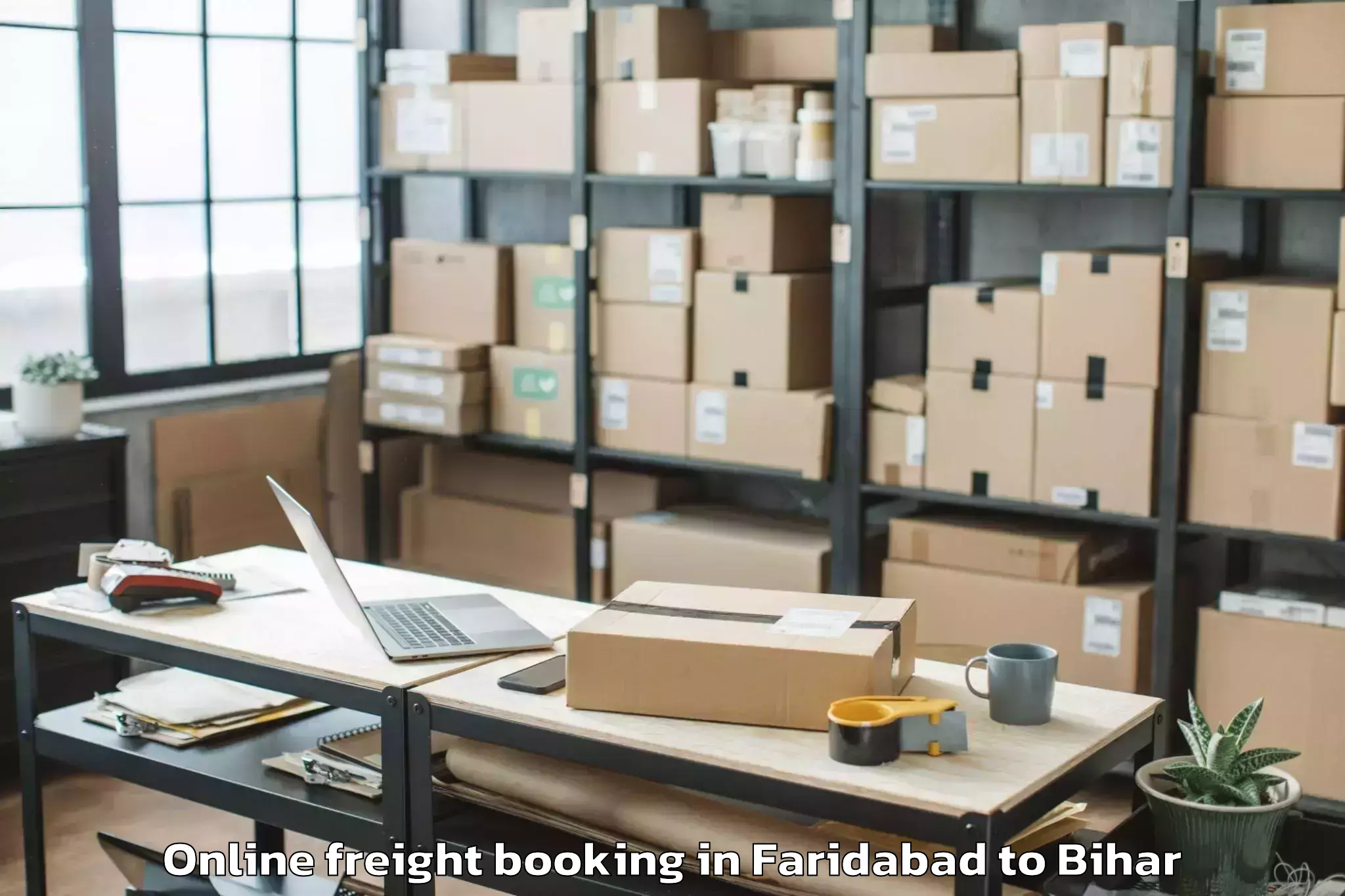 Book Faridabad to Harsidhi Pakariya Online Freight Booking